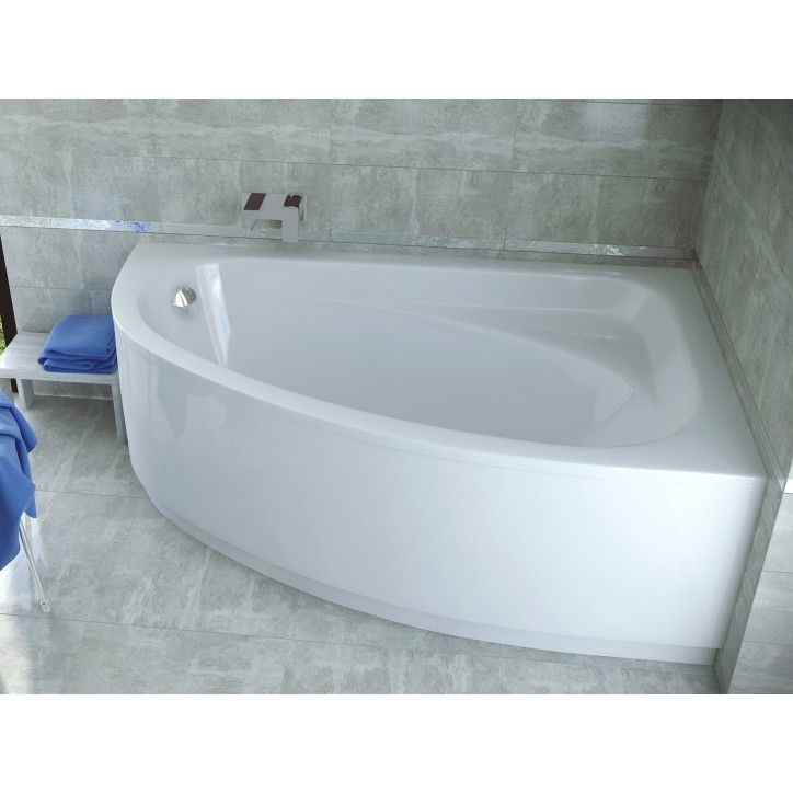 Baignoire d'angle CORNEA 140x80 cm droite avec tablier
