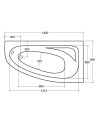 Baignoire d'angle CORNEA 140x80 cm droite avec tablier