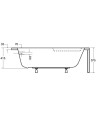 Baignoire d'angle CORNEA 140x80 cm droite avec tablier