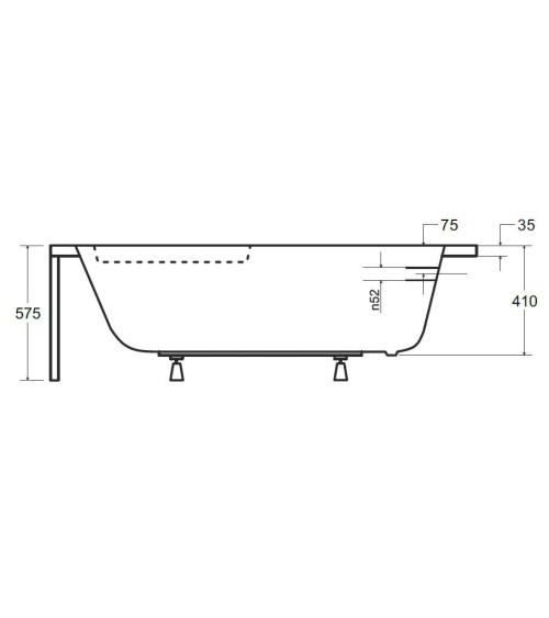 Baignoire d'angle CORNEA 140x80 cm gauche avec tablier