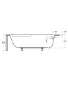 Baignoire d'angle CORNEA 140x80 cm gauche avec tablier