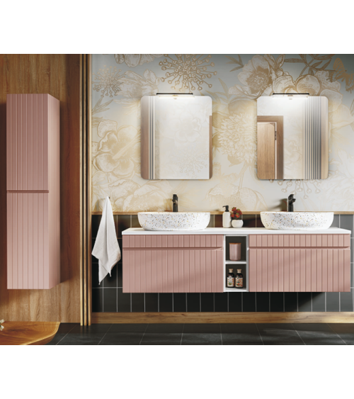 Ensemble de salle de bain Iconic Rose - 2 vasques, 1 colonne