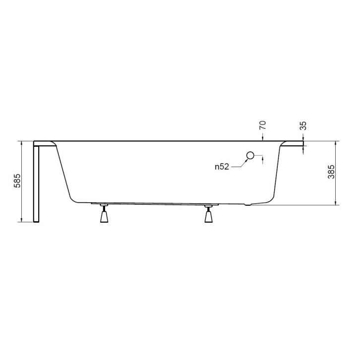 Baignoire d'angle ORIEGO II 150 cm gauche sans tablier Baignoire d'angle ORIEGO II 150 cm gauche sans tablier