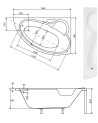 Baignoire BIANCA Droite 150 x 95 cm avec tablier