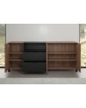 Salon complet KYOTO : table basse, meuble TV, vitrine, commode haute, (buffet)