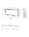 Baignoire d'angle DROITE INTIMA 150 ou 160 cm AVEC TABLIER NOIR