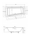 Baignoire d'angle GAUCHE INTIMA 150 ou 160 cm AVEC TABLIER NOIR