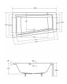 Baignoire d'angle GAUCHE INTIMA 150 ou 160 cm AVEC TABLIER NOIR