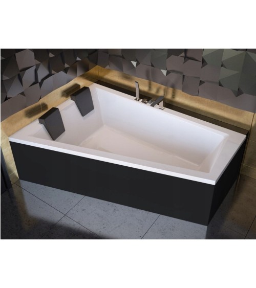 Baignoire d'angle Gauche INTIMA DUO en 170 ou 180 cm tablier noir