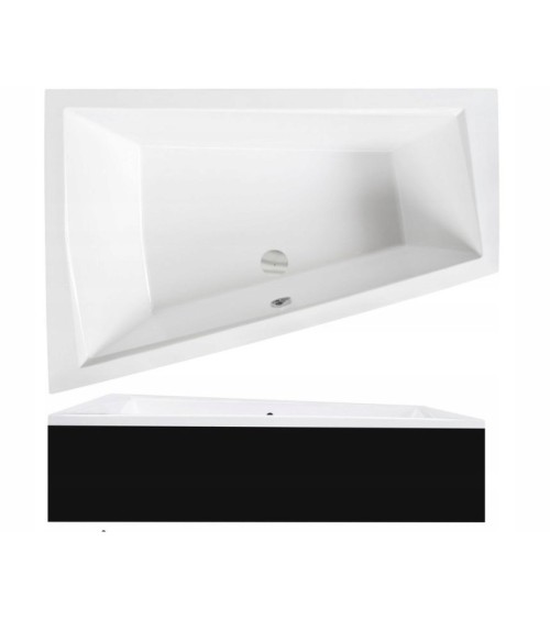 Baignoire d'angle Gauche INTIMA DUO en 170 ou 180 cm tablier noir
