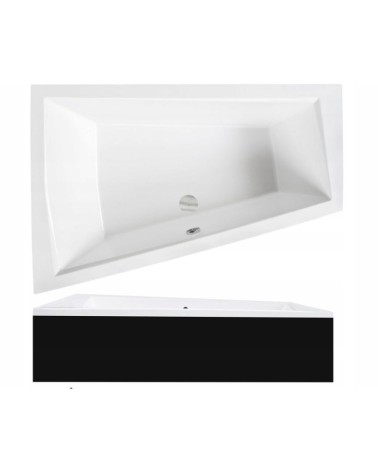 Baignoire d'angle Gauche INTIMA DUO en 170 ou 180 cm tablier noir