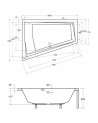 Baignoire d'angle Gauche INTIMA DUO en 170 ou 180 cm tablier noir