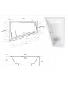Baignoire d'angle Gauche INTIMA DUO en 170 ou 180 cm tablier noir