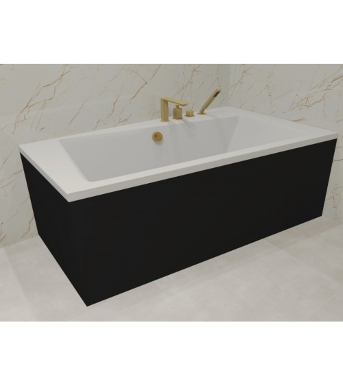 Baignoire angle droit ZIANIGI avec tablier noir