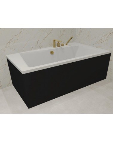 Baignoire angle droit ZIANIGI avec tablier noir