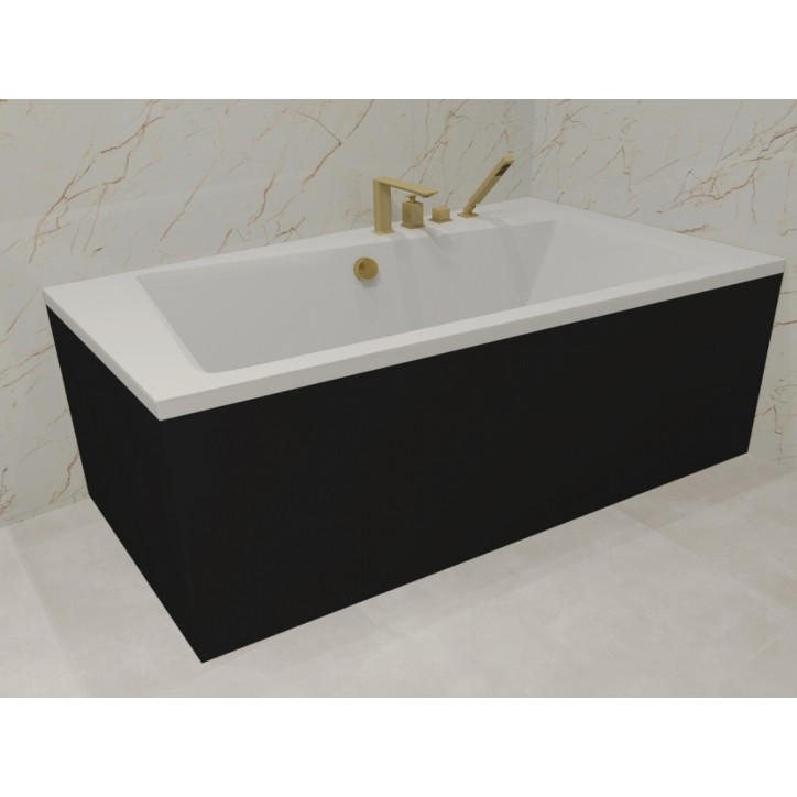 Baignoire angle droit ZIANIGI avec tablier noir Baignoire angle droit ZIANIGI avec tablier noir