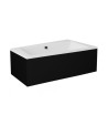Baignoire angle droit ZIANIGI avec tablier noir