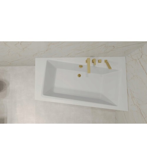 Baignoire angle droit ZIANIGI avec tablier noir