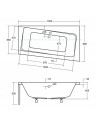 Baignoire angle droit ZIANIGI avec tablier noir