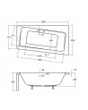 Baignoire angle droit ZIANIGI avec tablier noir