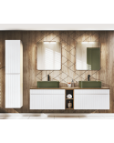 Ensemble de salle de bain Iconic White - 2 vasques, 1 colonne