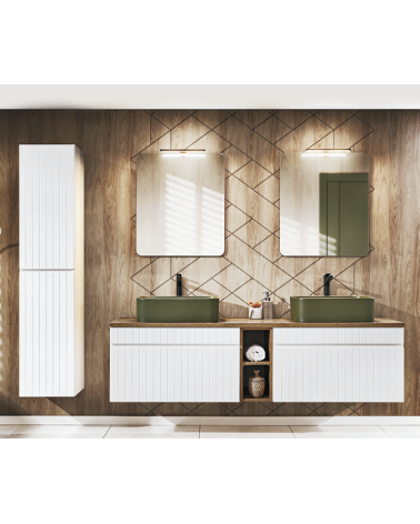 Ensemble de salle de bain Iconic White - 2 vasques, 1 colonne