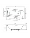 Baignoire angle droit ZIANIGI avec tablier noir