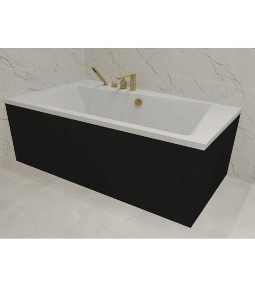 Baignoire angle gauche ZIANIGI avec tablier noir