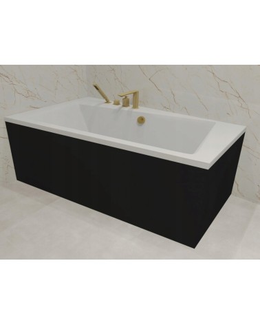 Baignoire angle gauche ZIANIGI avec tablier noir