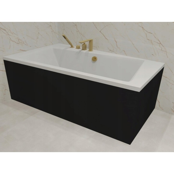 Baignoire angle gauche ZIANIGI avec tablier noir