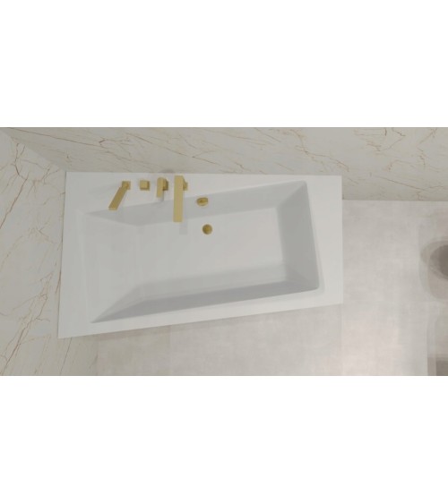 Baignoire angle gauche ZIANIGI avec tablier noir