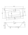 Baignoire angle gauche ZIANIGI avec tablier noir