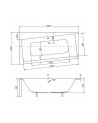 Baignoire angle gauche ZIANIGI avec tablier noir