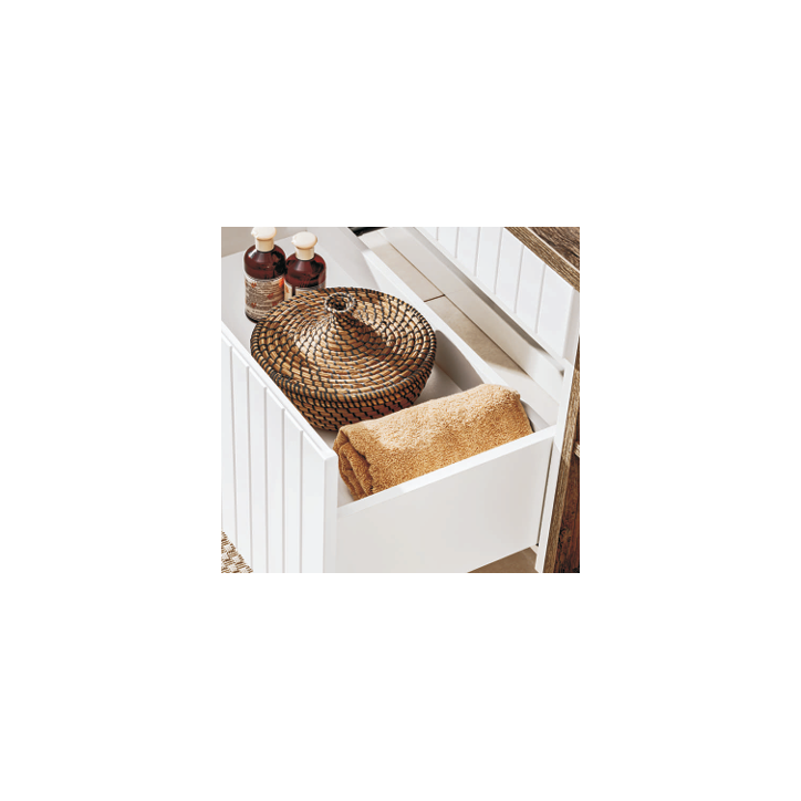 Ensemble de salle de bain Iconic White - 2 vasques, 1 colonne