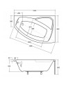 Baignoire d'angle droit RIMA 130/140/150/160/170 cm avec tablier NOIR