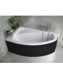 Baignoire d'angle GAUCHE RIMA 130/140/150/160/170 cm avec tablier NOIR