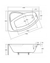 Baignoire d'angle GAUCHE RIMA 130/140/150/160/170 cm avec tablier NOIR