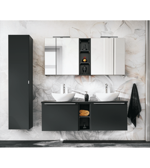 Ensemble de salle de bain Santa Fe Black - 1 colonne