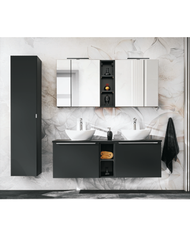 Ensemble de salle de bain Santa Fe Black - 1 colonne