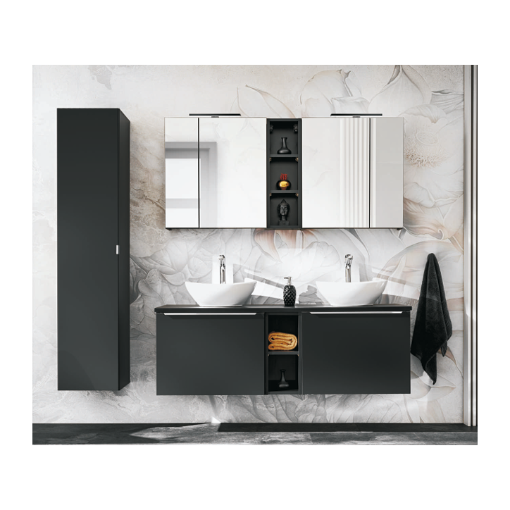 Ensemble de salle de bain Santa Fe Black - 1 colonne