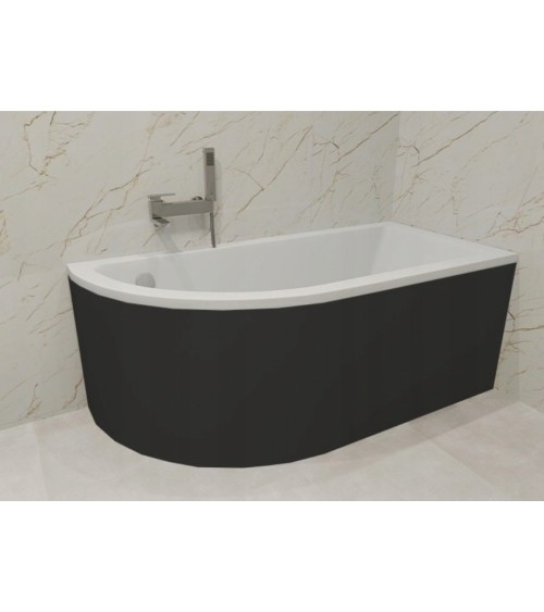 Baignoire d'angle ORIEGA 150 cm droite avec tablier noir
