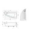 Baignoire d'angle ORIEGA 150 cm droite avec tablier noir