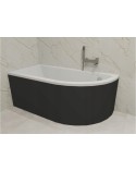 Baignoire d'angle ORIEGA 150 cm GAUCHE avec tablier noir