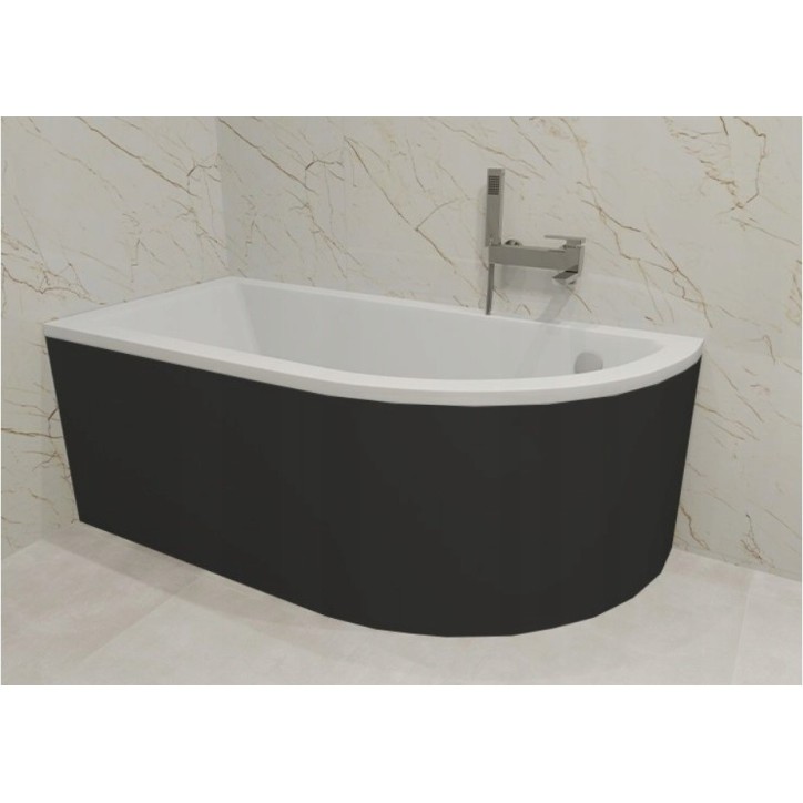 Baignoire d'angle ORIEGA 150 cm GAUCHE avec tablier noir