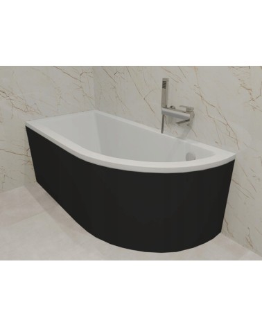 Baignoire d'angle ORIEGA 150 cm GAUCHE avec tablier noir