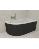 Baignoire d'angle ORIEGA 140 cm droite avec tablier noir