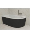 Baignoire d'angle ORIEGA 140 cm gauche avec tablier noir