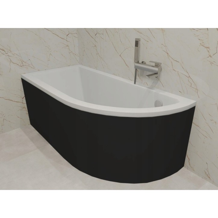 Baignoire d'angle ORIEGA 140 cm gauche avec tablier noir