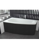 Baignoire d'angle LUNA 150 cm avec tablier noir