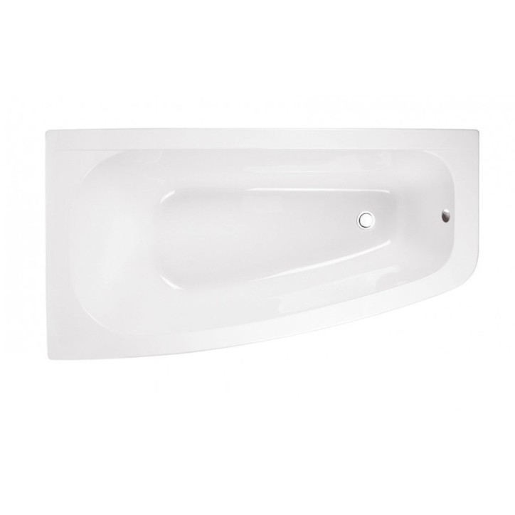 Baignoire d'angle LUNA 150 cm avec tablier noir